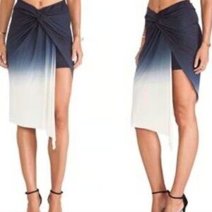 Young Fabulous and Broke Ombré Blue Wrap Flowing Skirt with High Low Size Medium